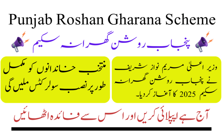 Punjab Roshan Gharana Scheme 2025 Free Solar Panels for Low-Income Families in Punjab